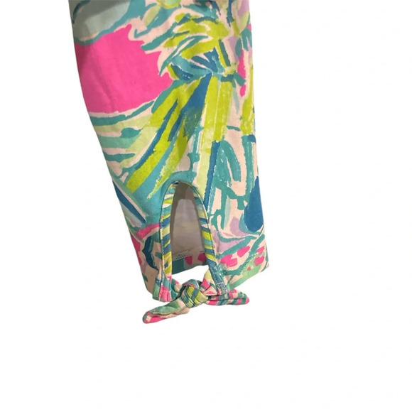 Lilly Pulitzer Girls Maia Capri Leggings size Large (8-10) in Early Bloomer EUC - Picture 3 of 7